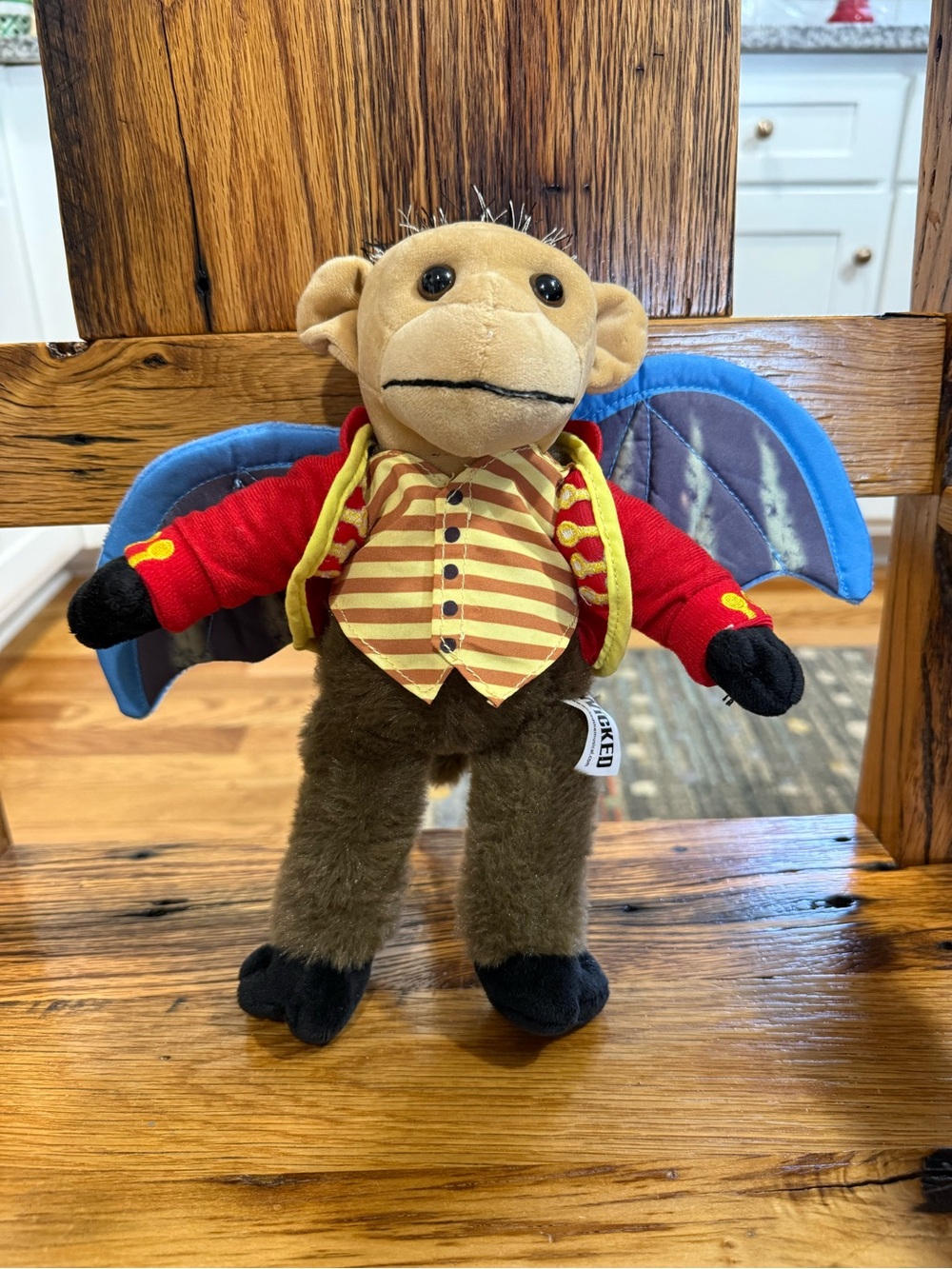 Wicked Flying Monkey Plush Blue Wings Red Jacket 13"